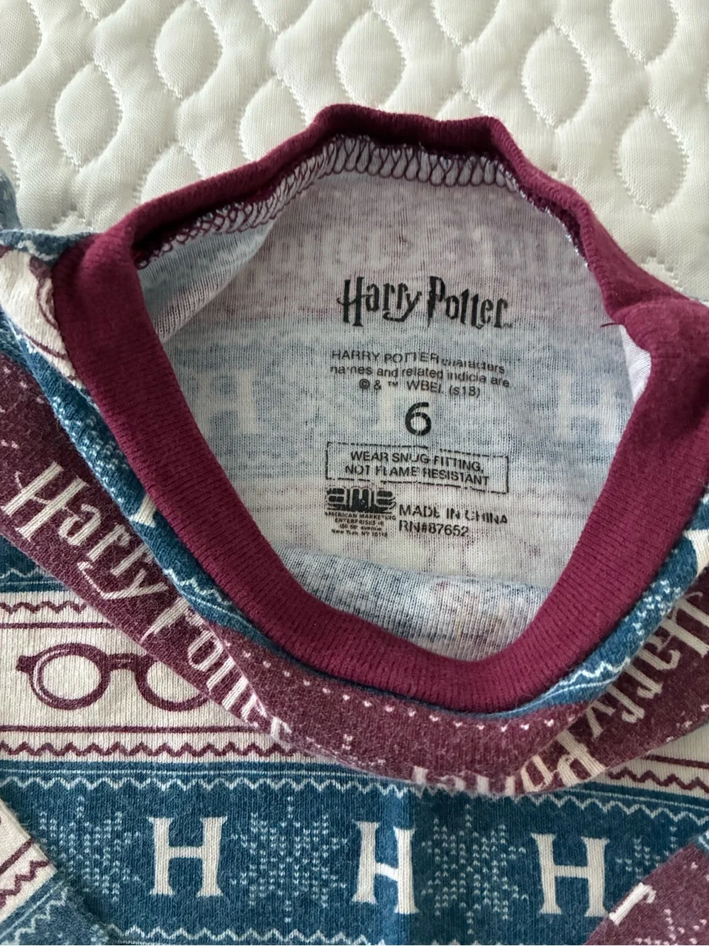 Harry Potter Kids Pajama Set in Teal and Burgundy